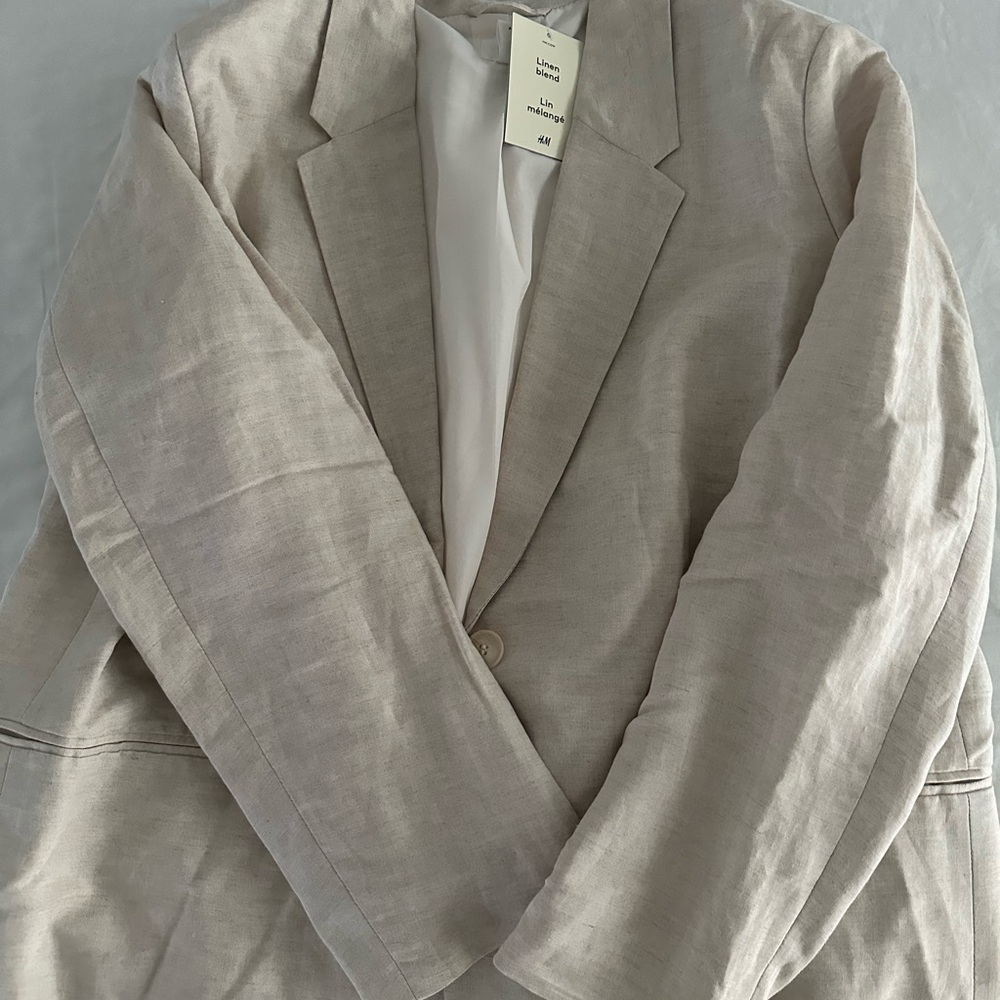 H&M Cream Linen Blend Jacket